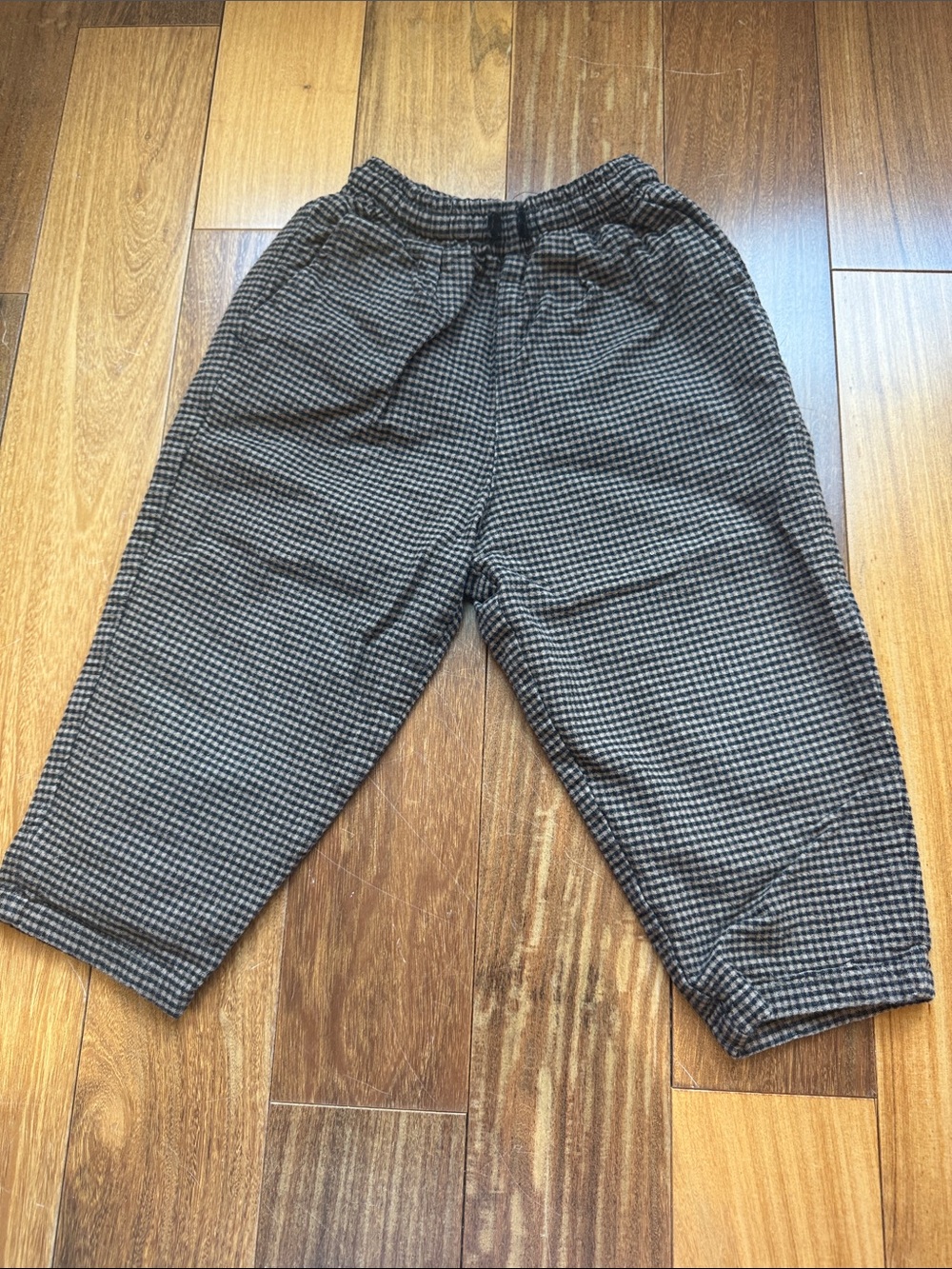 Zara Boys Brown Check Elastic Waist Pants
